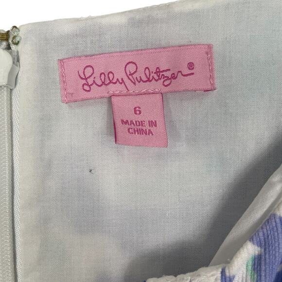 Lilly Pulitzer Ryder Lilly's Lilac Nice Ink Lace Front Shift Dress Size 6 Preppy - Picture 14 of 16